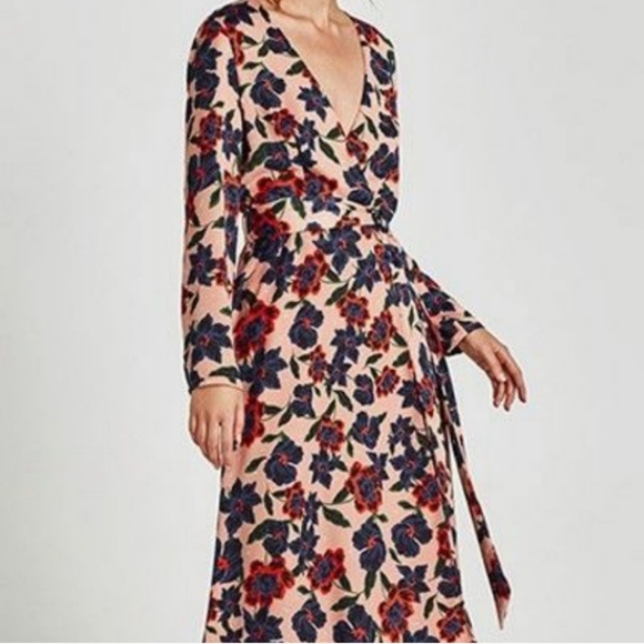 Zara Tropical Wrap Dress - Picture 2 of 3